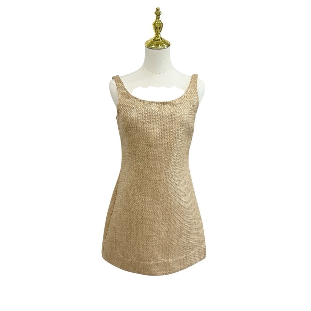 Antonio Melani X The Style Bungalow Manana Mini Raffia Dress NWT Natural $199 - Picture 2 of 10